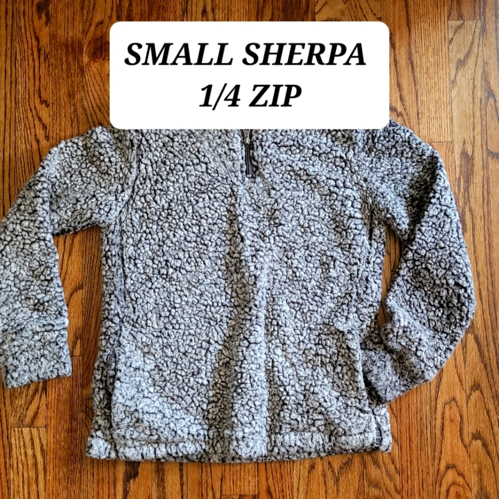 SMALL GRAY SHERPA OVER WITH 1/4 ZIP